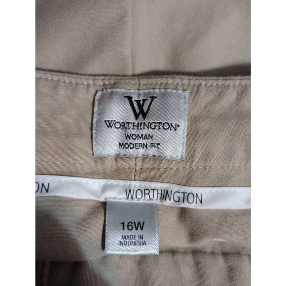 Worthington Pants Ladies 16W Tan Chino Modern Fit - Picture 5 of 7